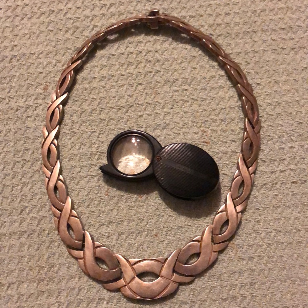 Vtg TACO signed artist TJ-21,  925  19” necklace